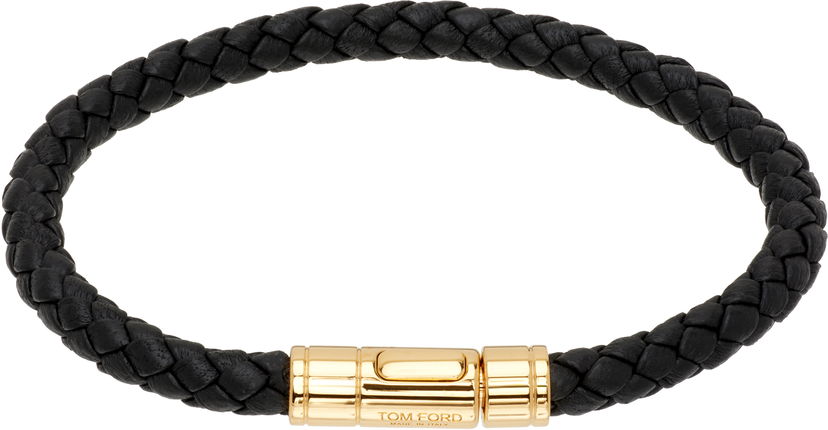 Náramok Tom Ford Tom Ford Braided Leather Bracelet Čierna | JM026-ALE009G