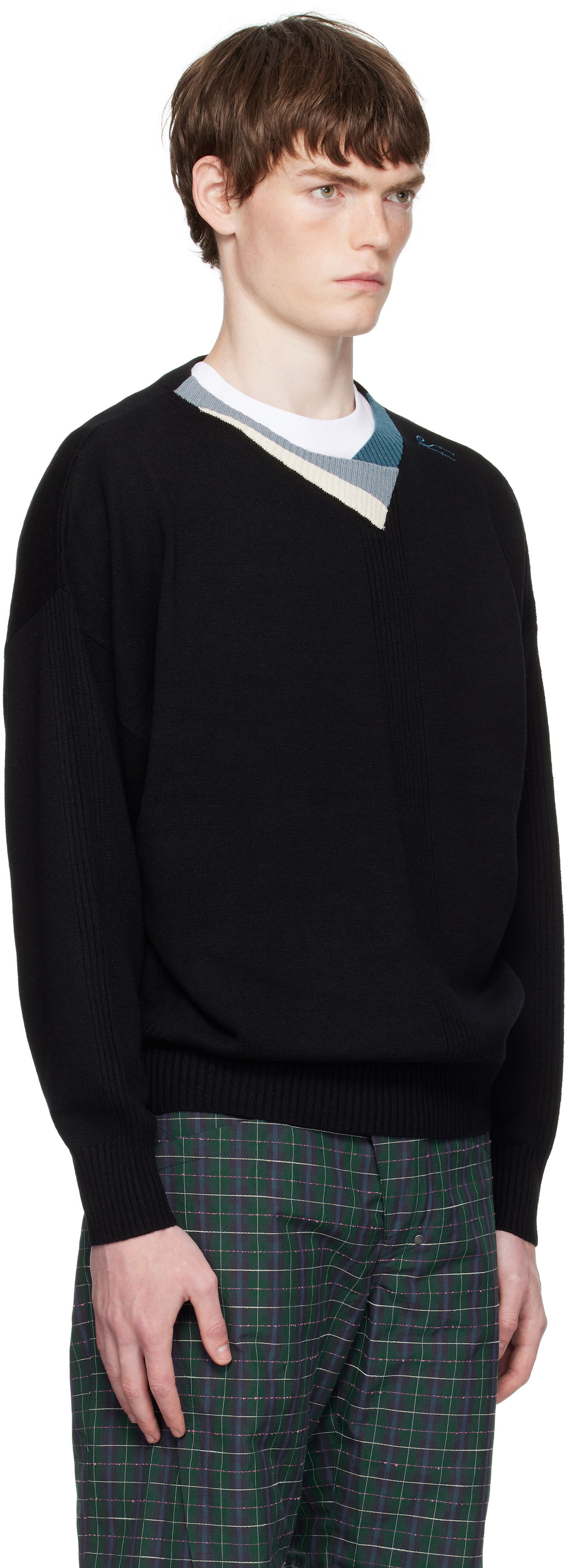 Sveter KIKO KOSTADINOV Kiko Kostadinov Vig Multi Collar Sweater Čierna | KKAW25KN04-98, 1