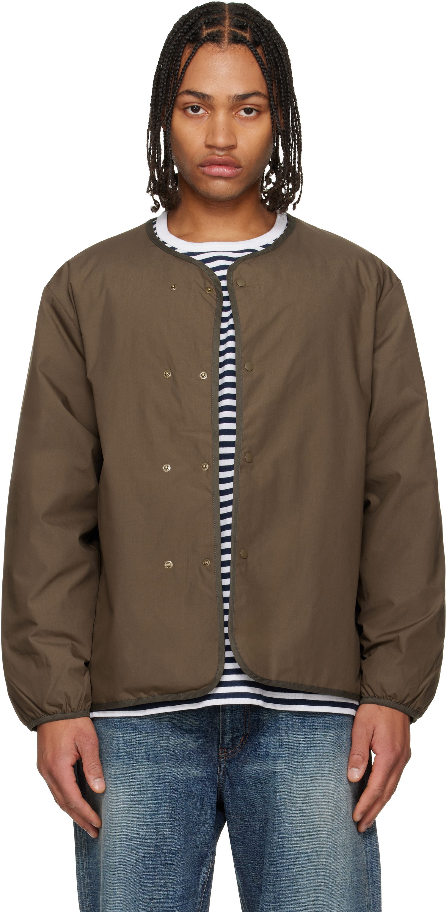 Prešívaná bunda NANAMICA Reversible Down Cardigan Hnedá | S25FA054U, 0