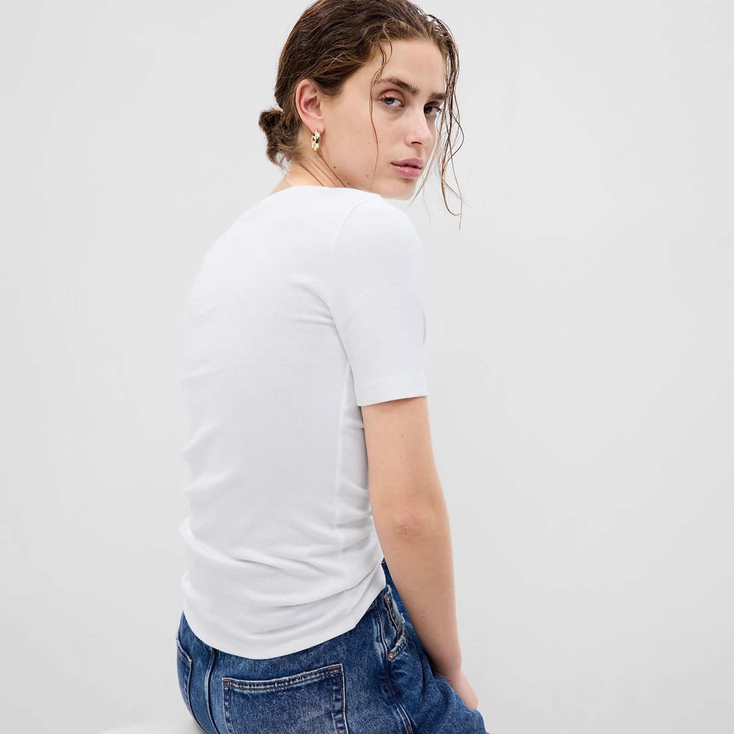 Tričko GAP Modern Crewneck T-Shirt Fresh White Biela | 540635-03, 1