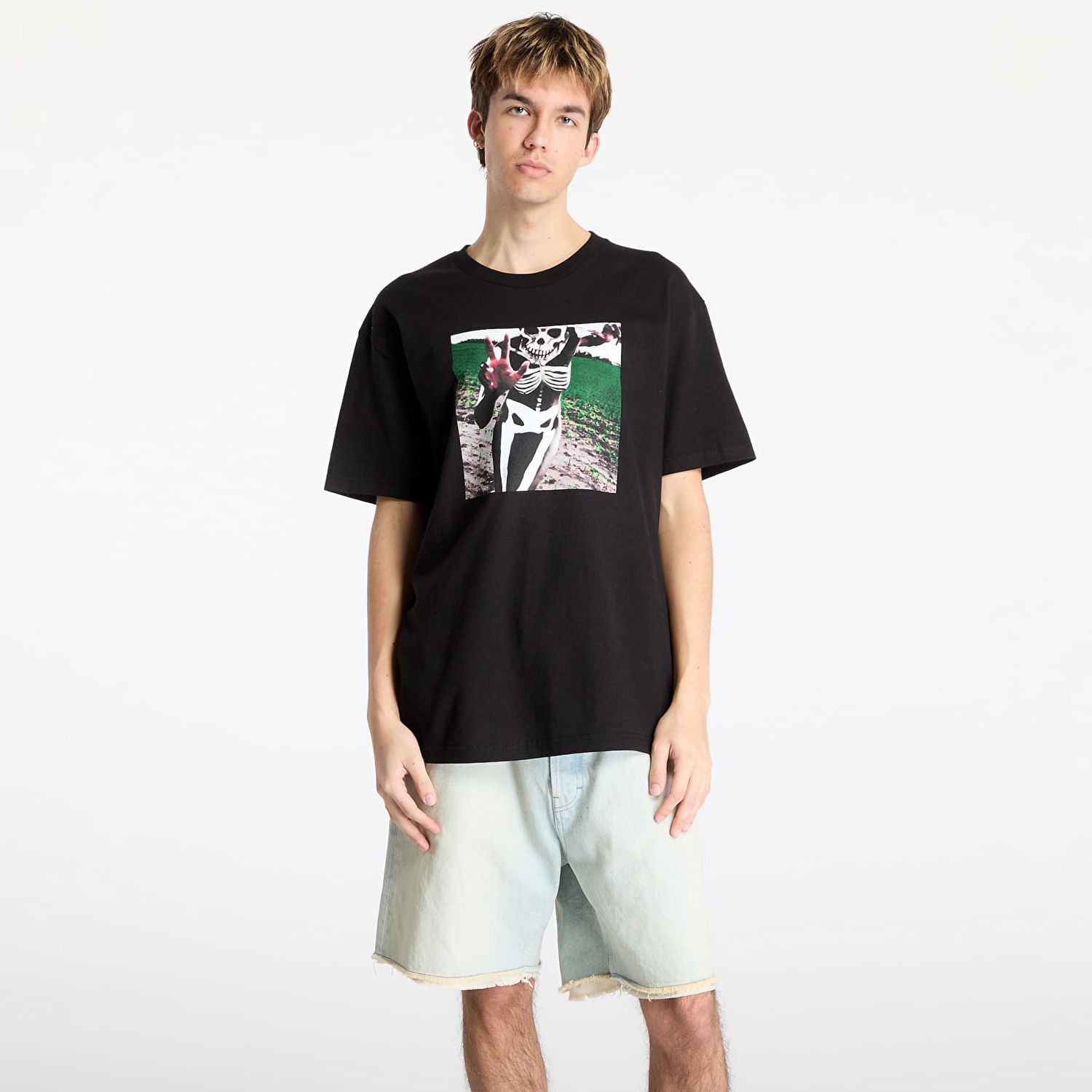 Tričko Pleasures PLEASURES x Slipknot Skeleton T-Shirt Čierna | P25SK017 BLACK, 0