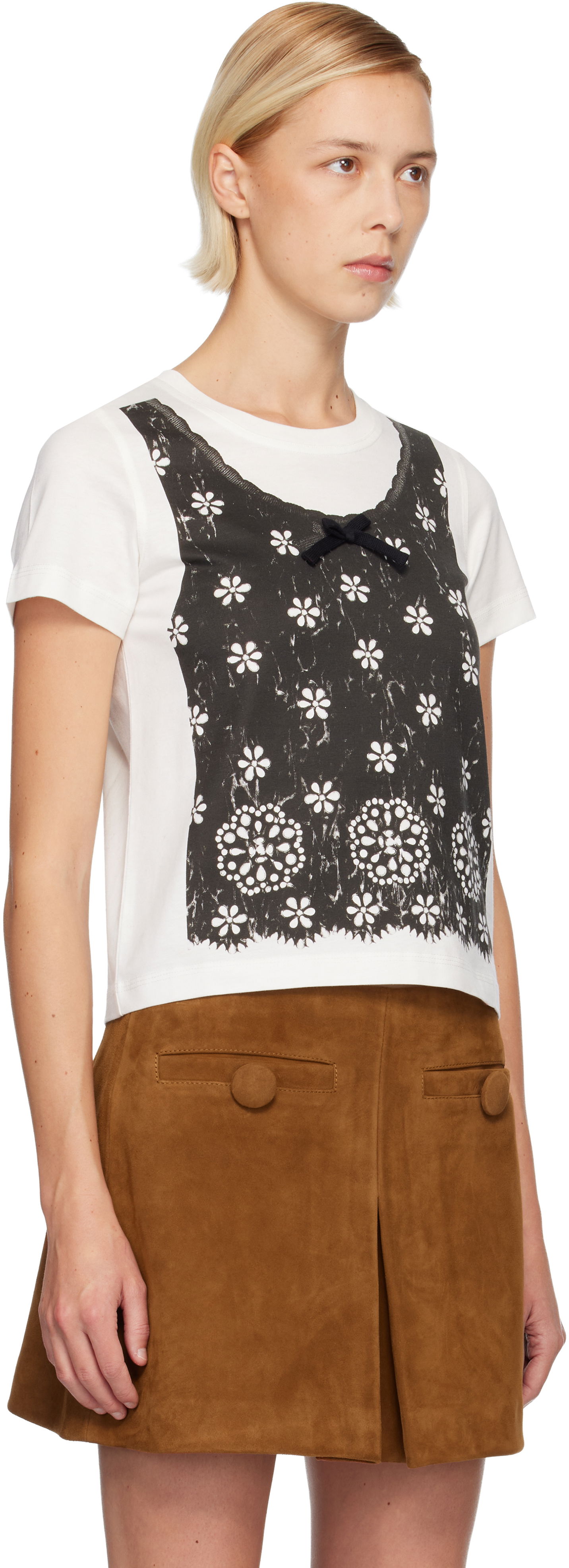 Tričko Marc Jacobs Marc Jacobs Trompe L'Oeil Eyelet Slim T-shirt Biela | 2F5RTP081C26, 1