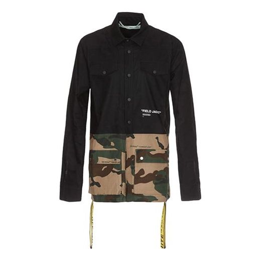 Košeľa Off-White Camouflage Splicing Jacket Čierna | OMGA062E188110101001, 0