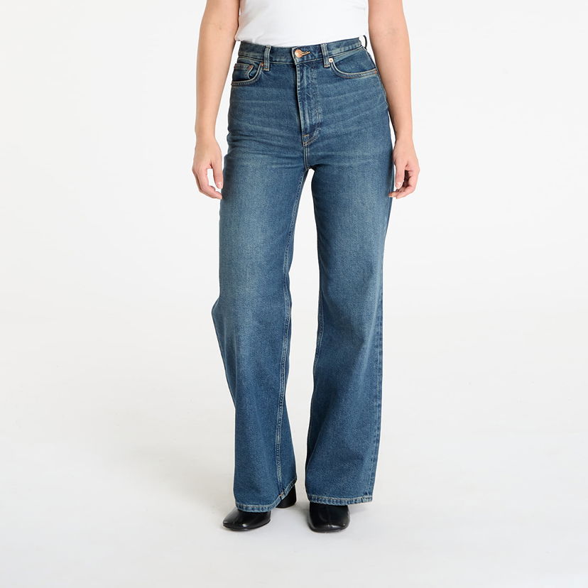 Džínsy Samsoe Samsoe Sarebecca High-Waist Wide-Leg Jeans W27/L32 Modrá | F25300106_CLR002381