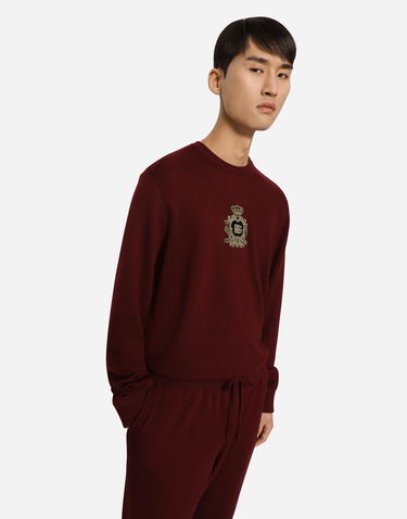 Mikina Dolce & Gabbana Cashmere And Wool Knit Sweatshirt Vínová | GXQ12ZJFMQ2R2723, 3