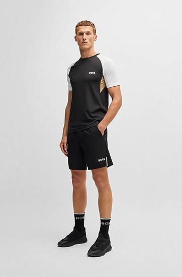 Tričko BOSS BOSS Active Color-Blocked T-Shirt Čierna | 50539114, 1