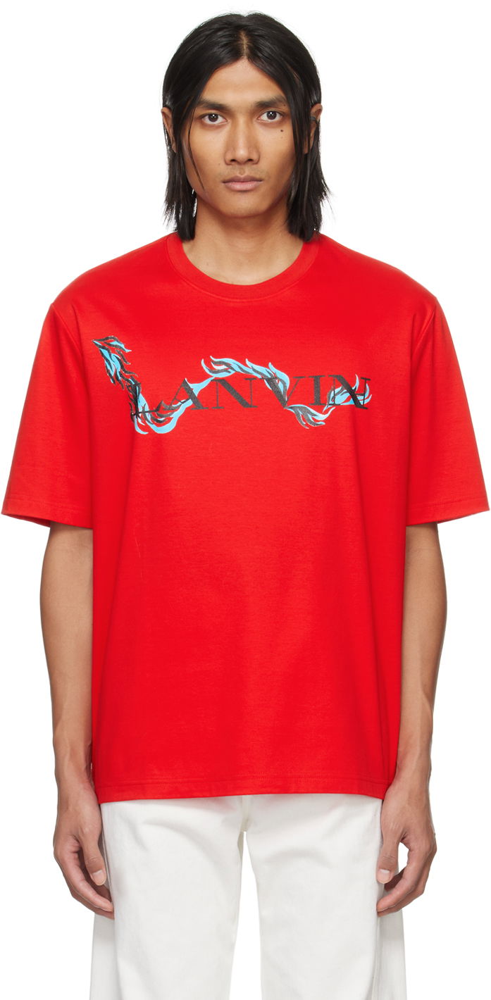 Tričko LANVIN Printed T-Shirt Červená | RU-TS0010-J109-P24, 0