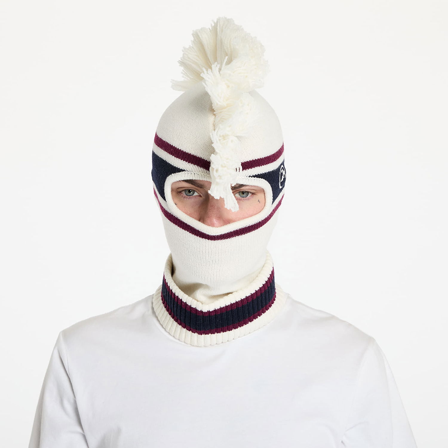 Kulicha Ambush Fringe Knit Balaclava Tofu/ Tofu Universal Biela | BMLC001F24KNI0013131, 0