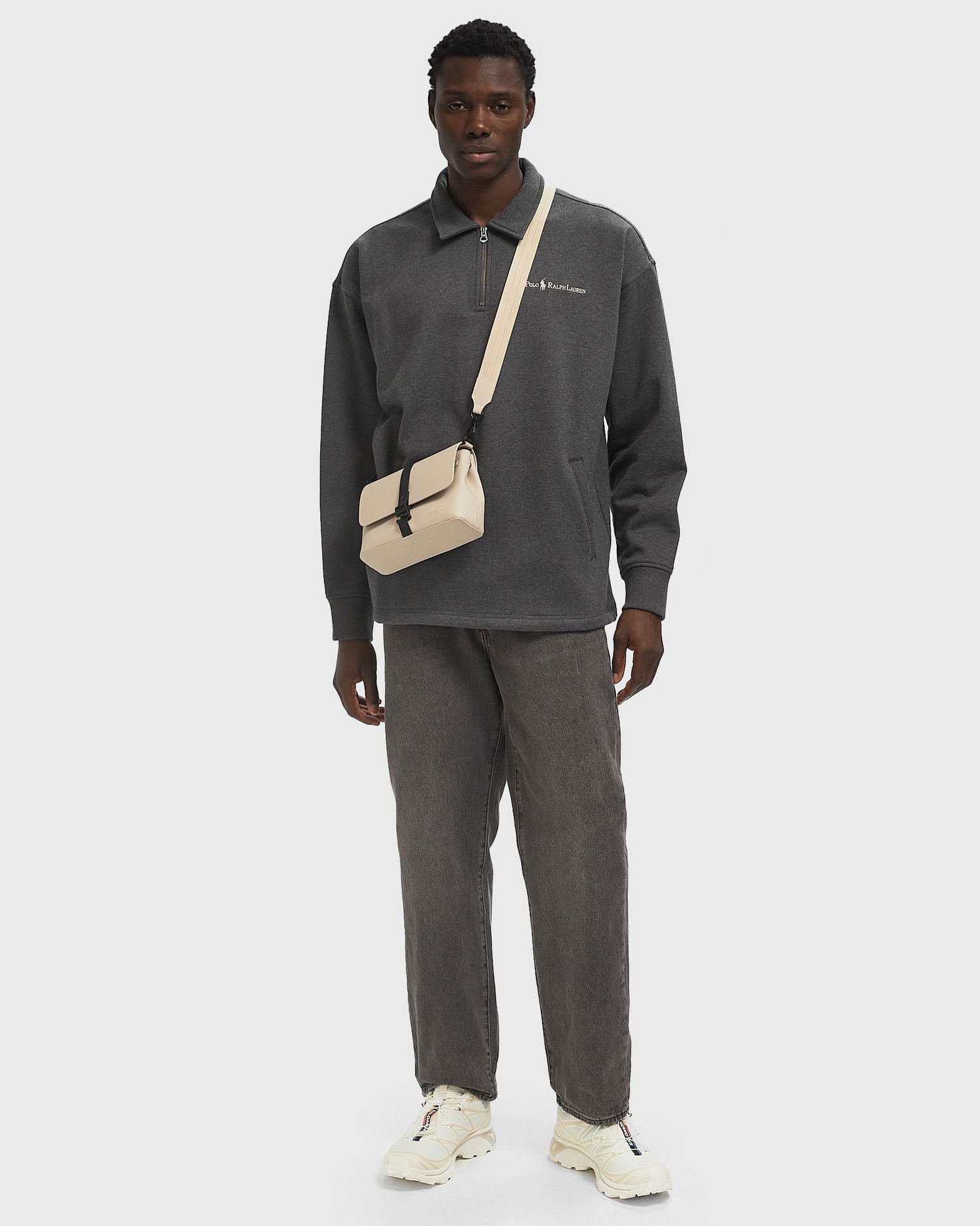 Sveter Polo by Ralph Lauren Polo Ralph Lauren Relaxed Fit Quarter-Zip Pullover Šedá | 710981477002, 1
