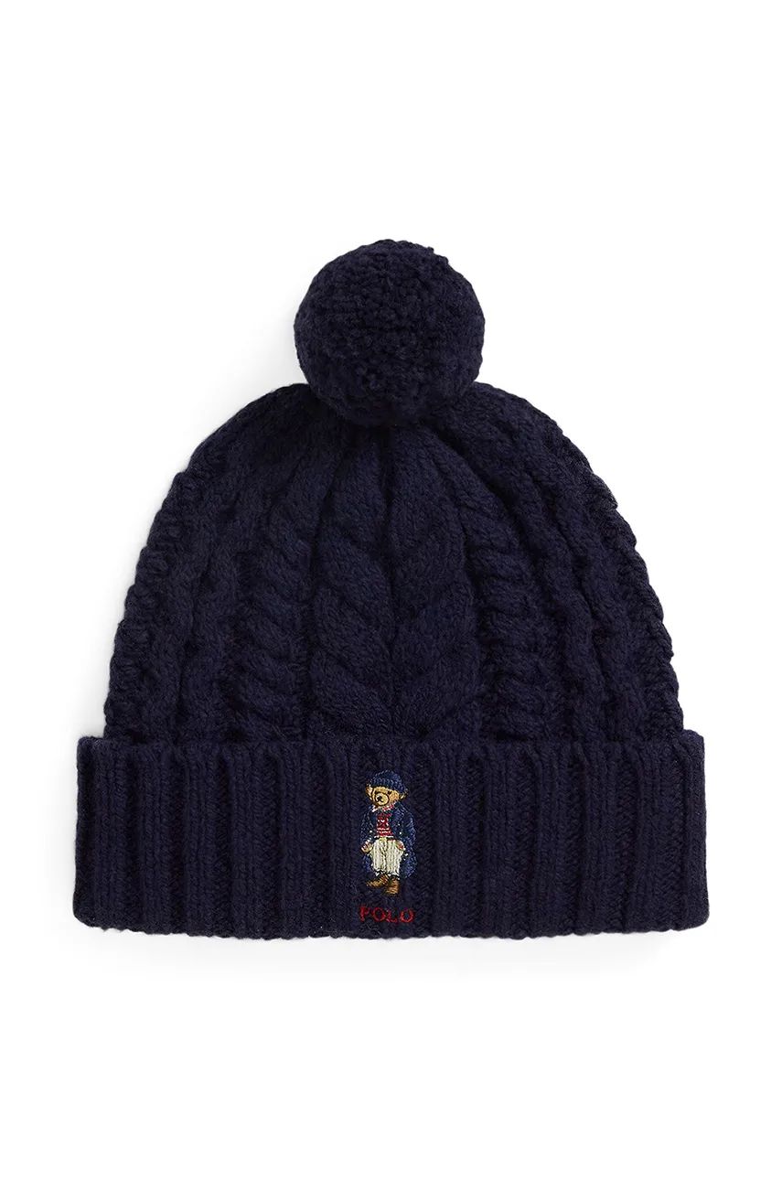 Cable-Knit Wool Beanie With Pompom