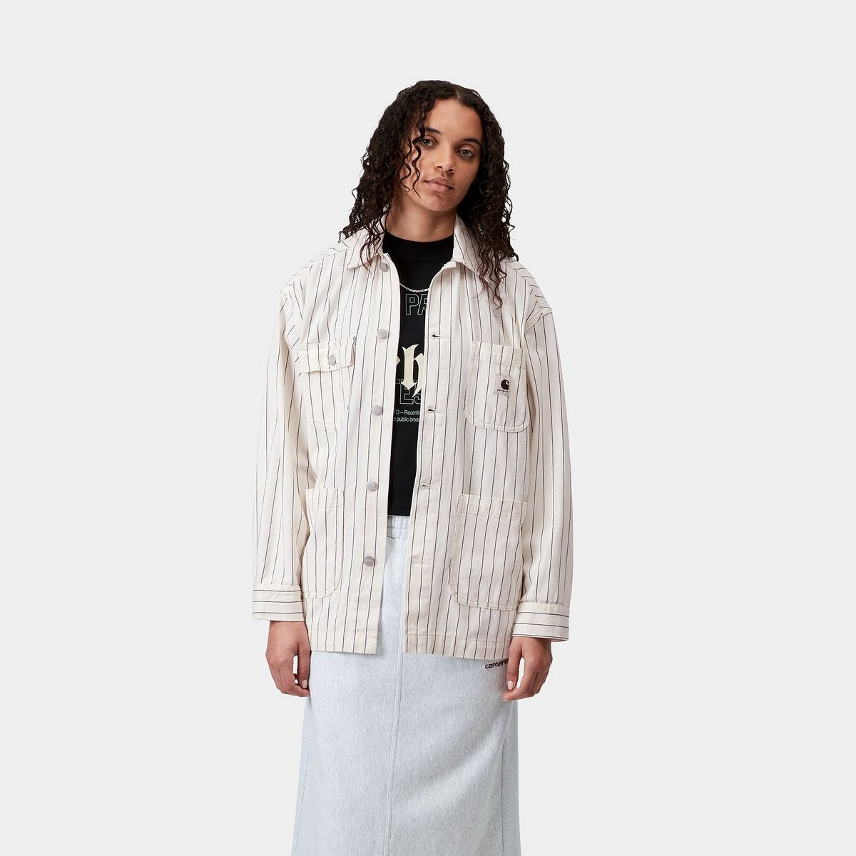 Kabáty Carhartt WIP Hendry Stripe Chore Coat Biela | I034847_3, 0