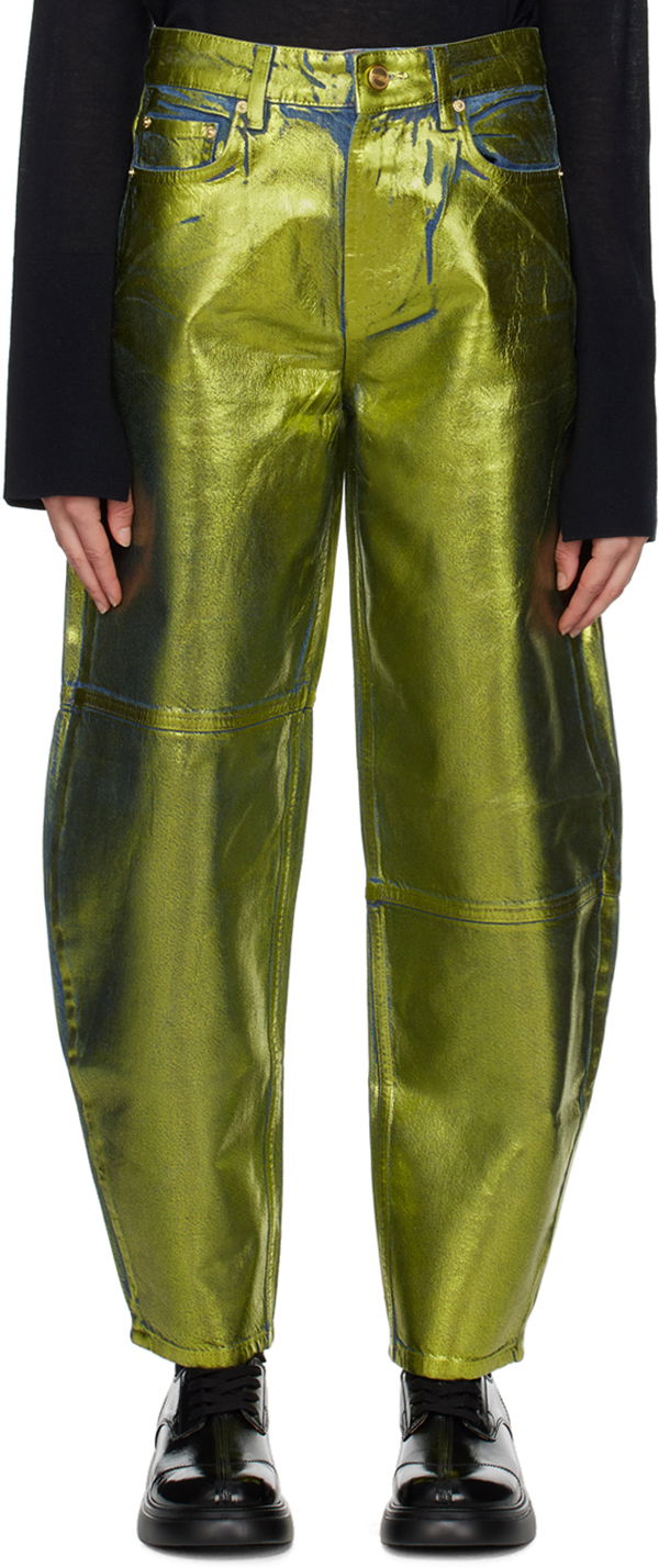 Džínsy GANNI Stary Jeans Zelené | J1377, 0