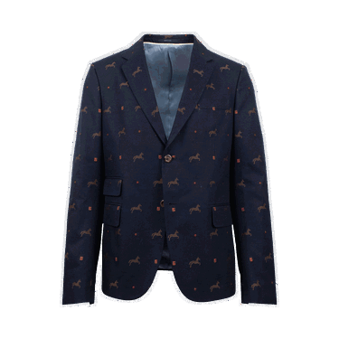 Kabáty Gucci Cambridge Horse Pattern Gabardine Blazer Jacket Navy | 546326 ZAAFU 4178, 0