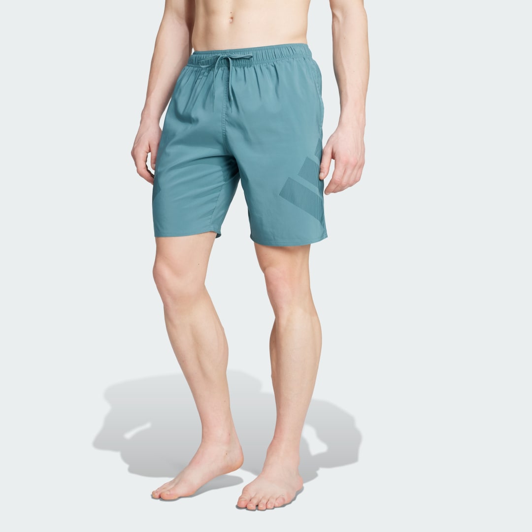Plavky adidas Performance Big Bars Swim Shorts Zelené | JX2663, 0