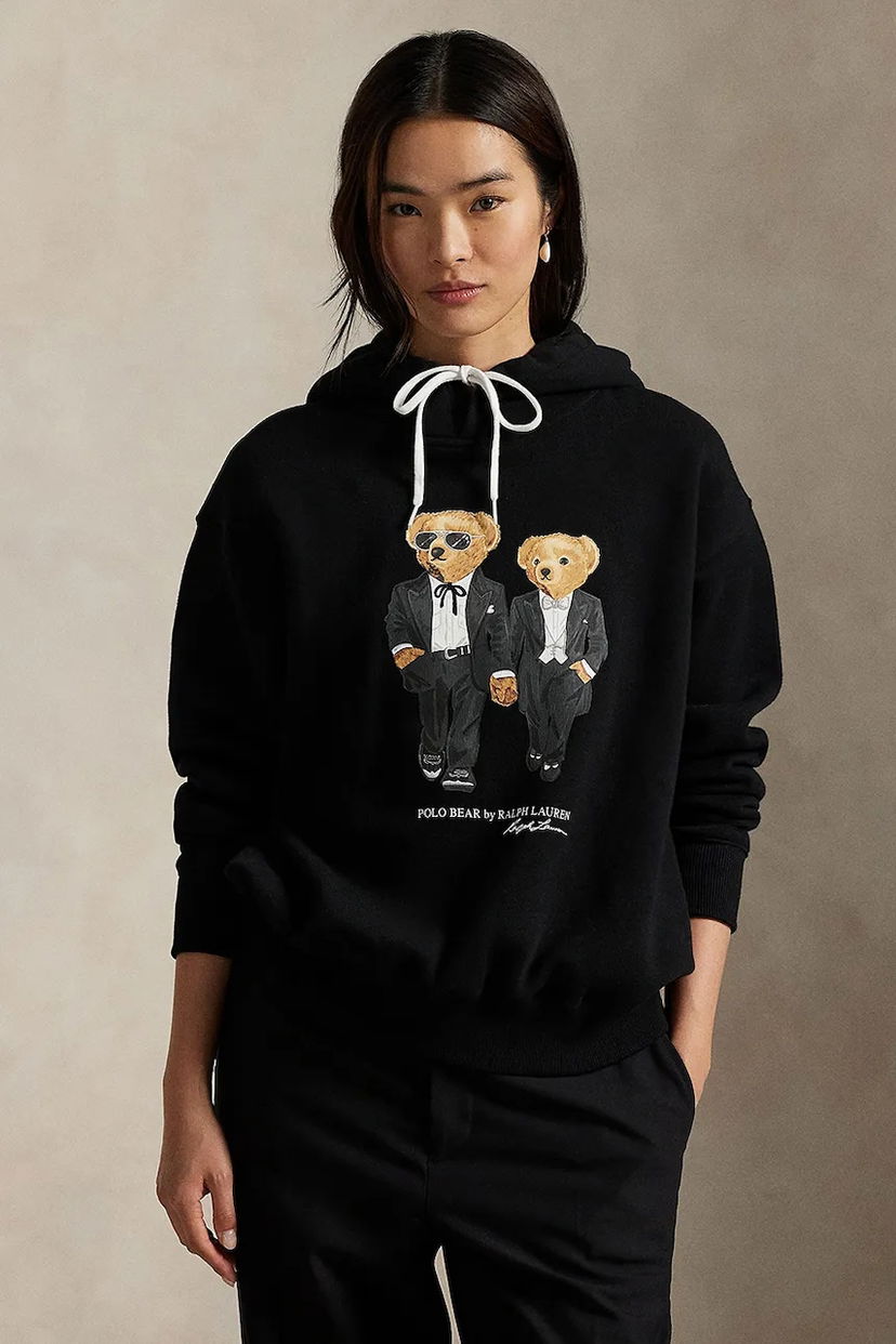 Mikina Polo by Ralph Lauren Polo Bear Printed Hooded Sweatshirt Čierna | 211A87106