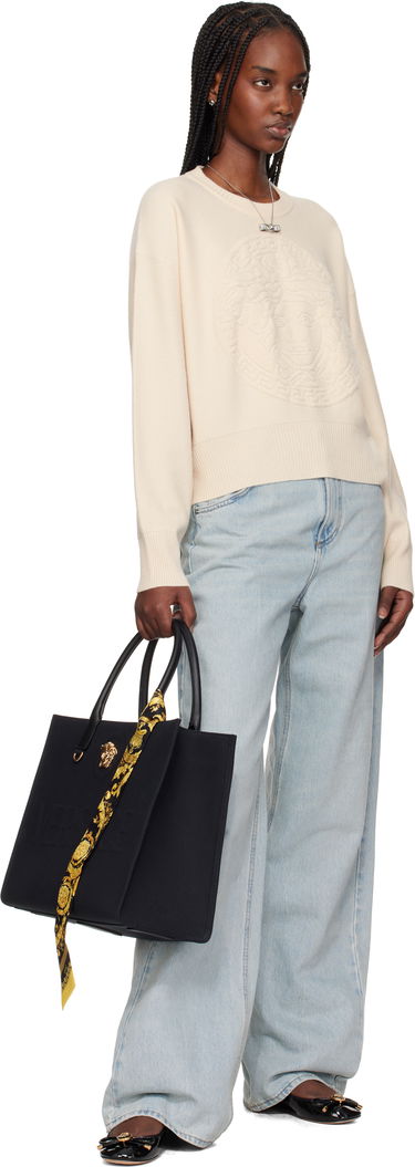 Starostlivosť o obuv Versace Versace Opera Bow Patent Ballerina Flats Čierna | 1017834_1A11949_1B00V, 4