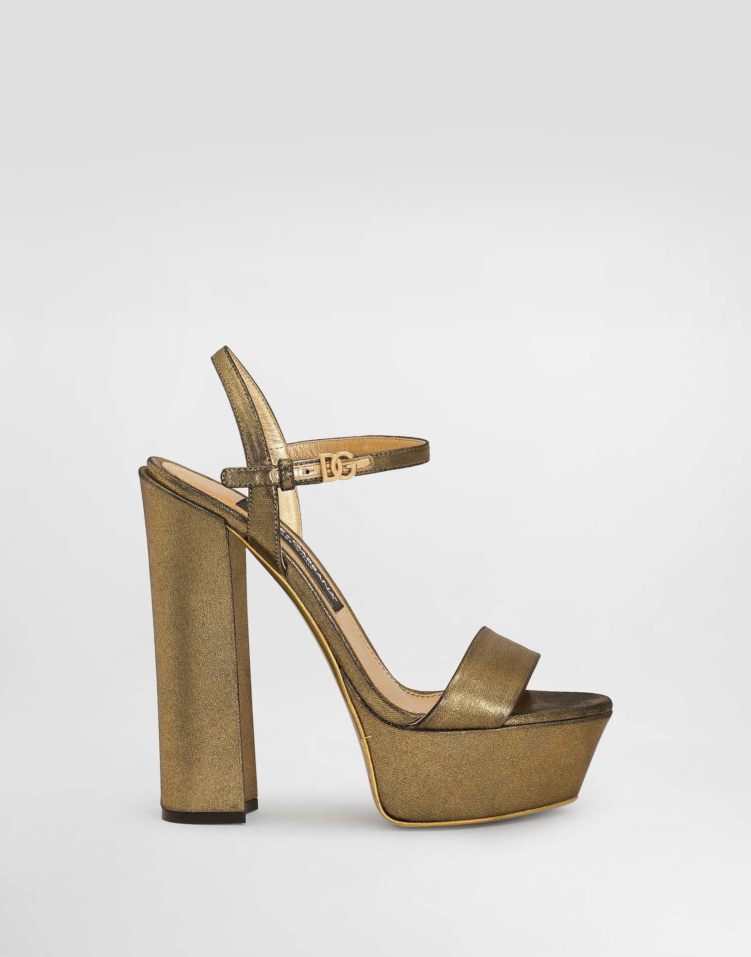 Tenisky a topánky Dolce & Gabbana Foiled Organzine Platform Sandals Metalická | CR1781A573680997, 0