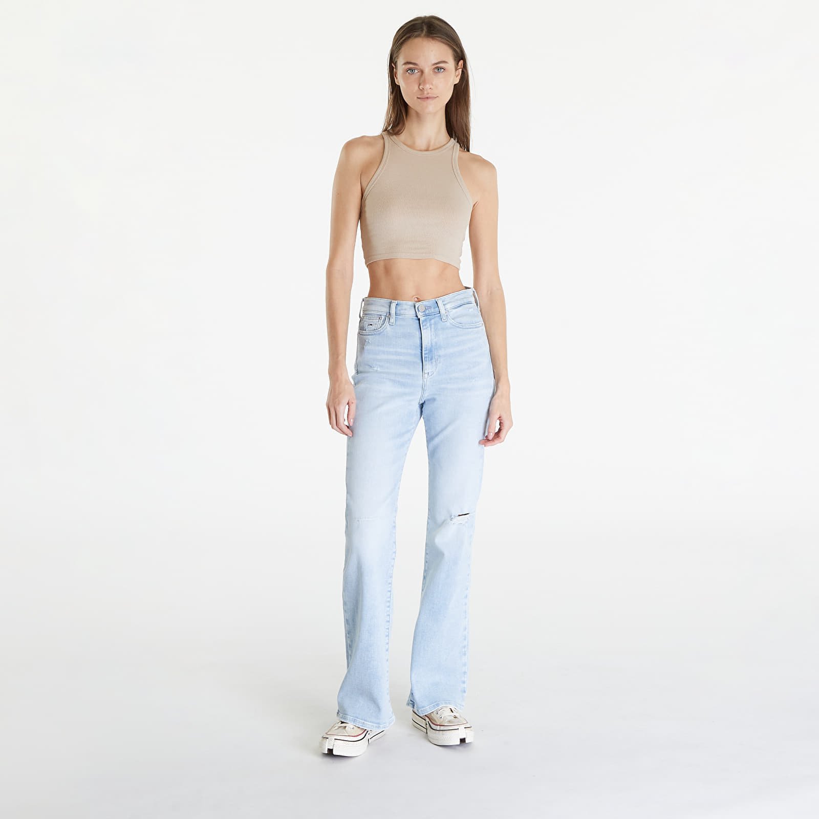Sylvia High Rise Skinny Flared Jeans Denim Light