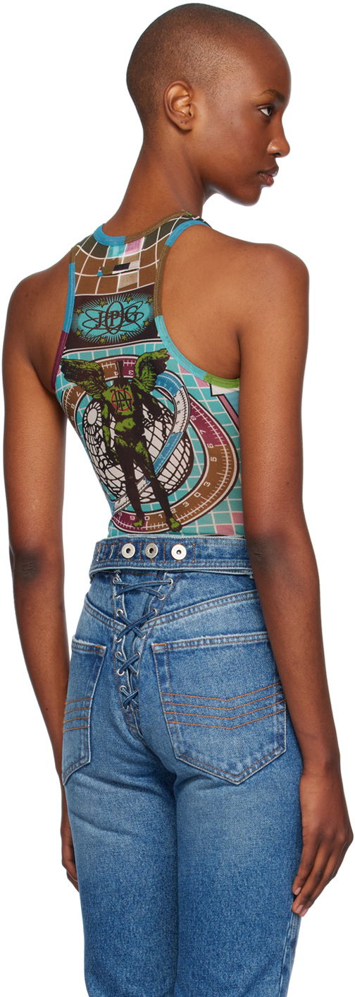 Gaultier Printed Tank Bodysuit