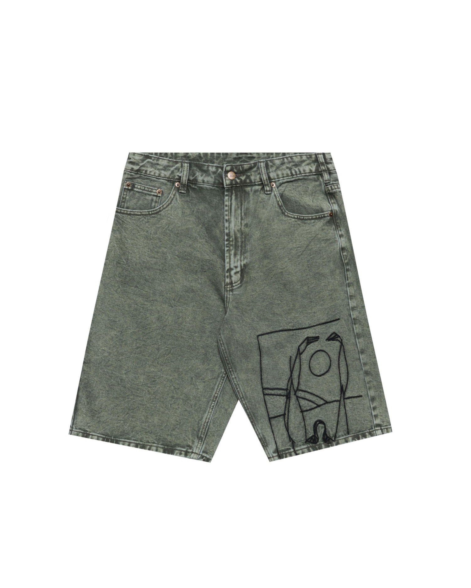 Šortky By Parra Parra Protect the Sun Denim Shorts Zelené | 54165, 0