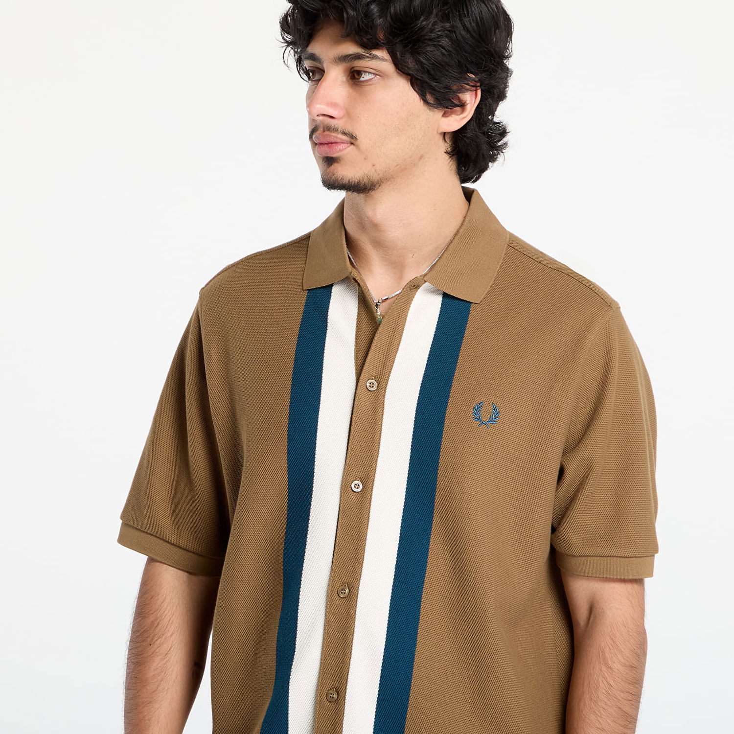 Polo tričko Fred Perry Fred Perry Panelled Button Through Polo Shirt Hnedá | M8522 P96, 1