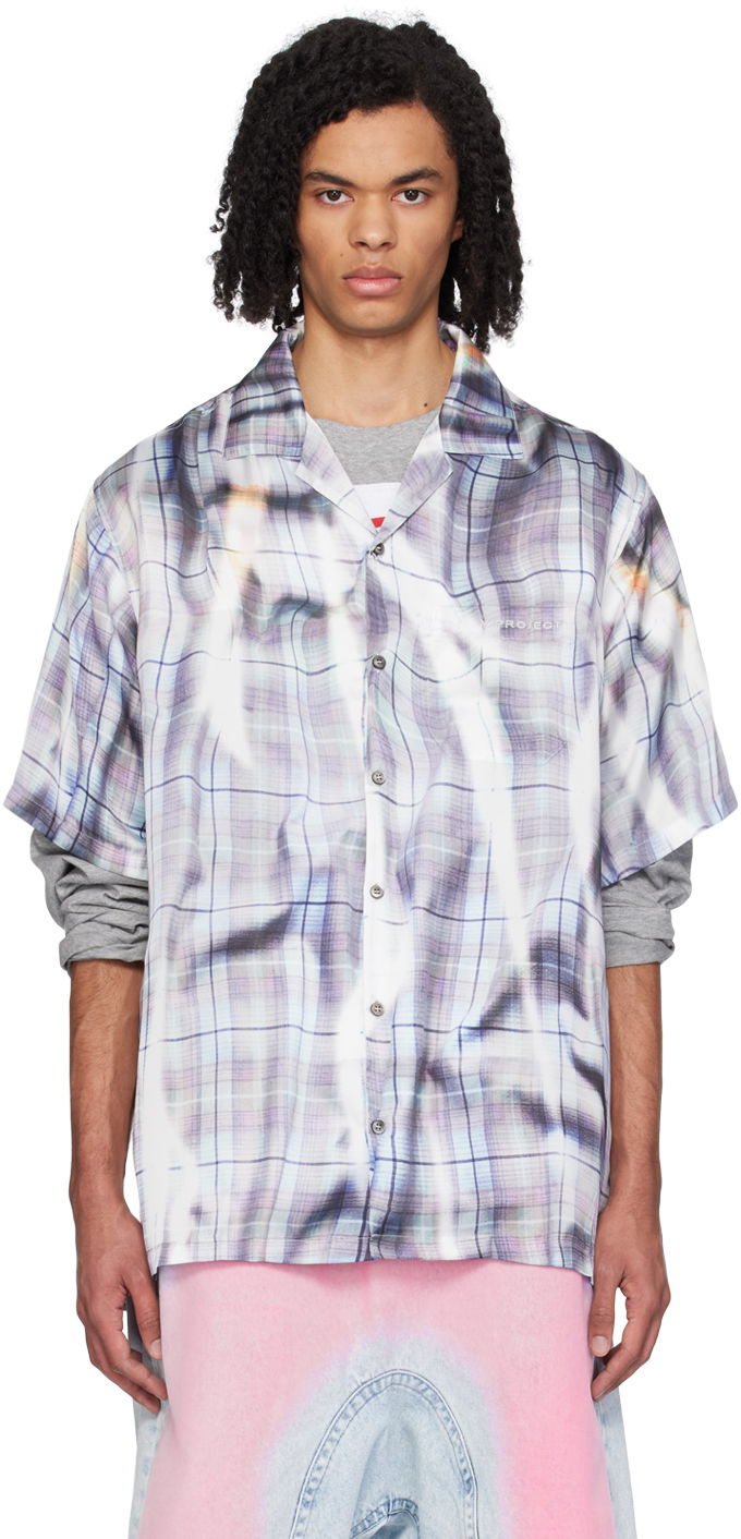 Košeľa Y/PROJECT Check Shirt Fialová | 201SI001, 0