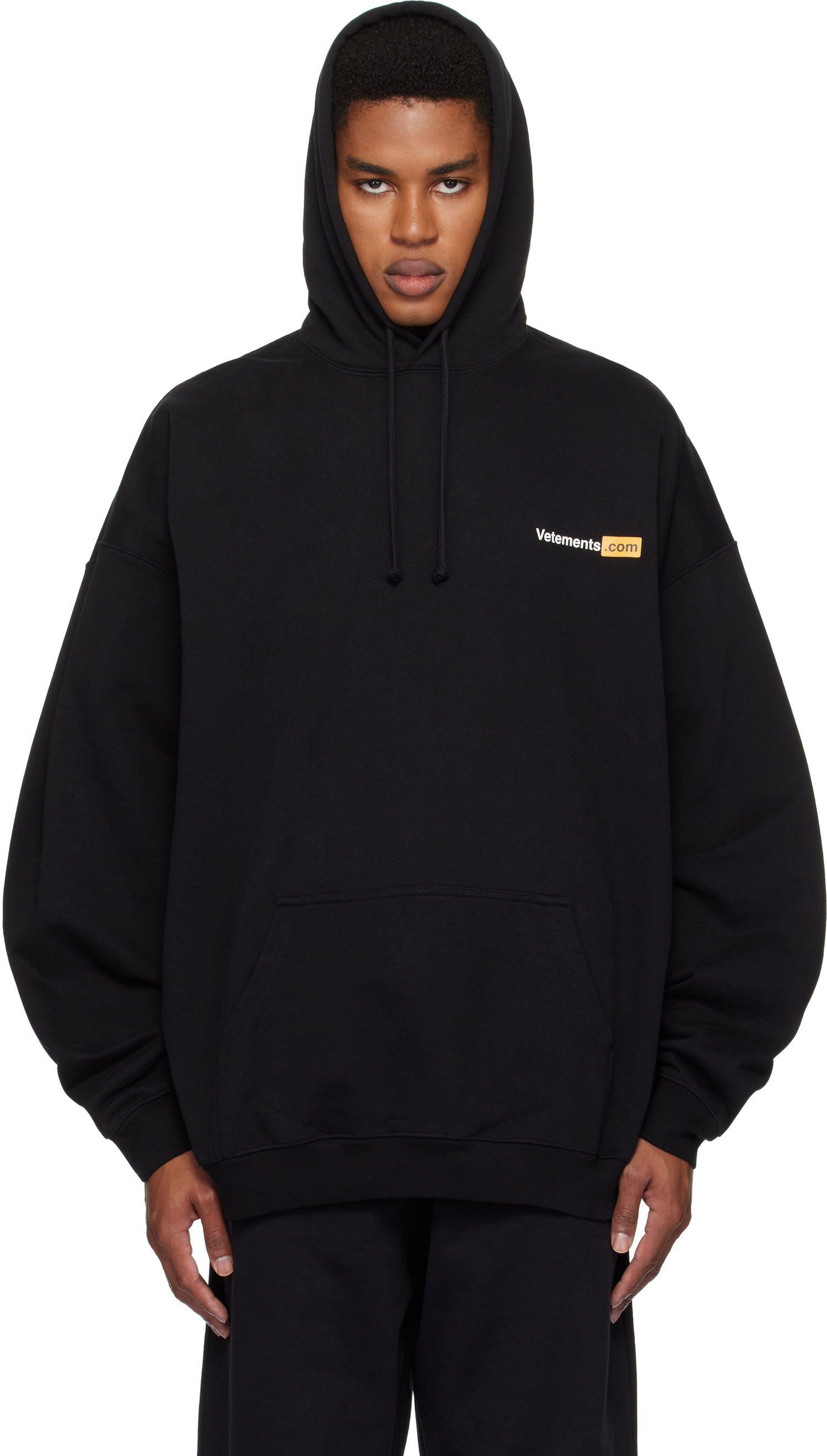 Mikina VETEMENTS Oversized Hoodie with Logo Čierna | UA66HD760B, 0