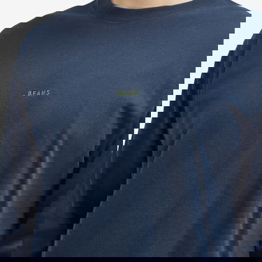 Tričko BEAMS Mini Logo Long Sleeve T-Shirt, Size Medium Navy | 1110-0213-458-79, 5