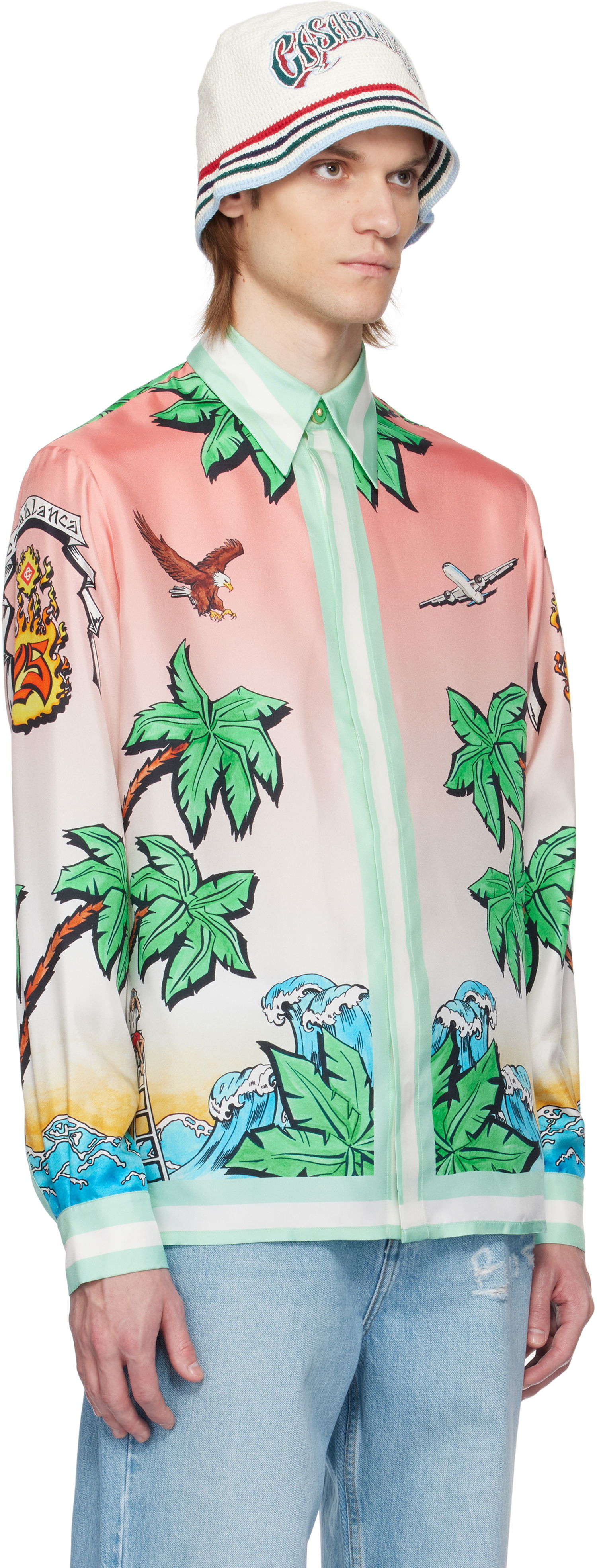 Košeľa Casablanca Casablanca 'Tennis Club' Print Silk Shirt Rôznofarebný | U-MS25-SH-021-02, 1