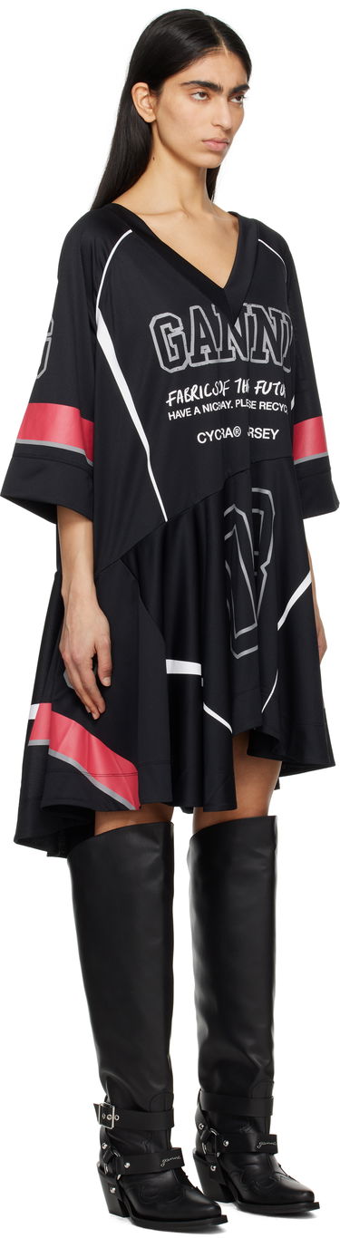 Šaty GANNI GANNI Future Mesh Oversized Minidress Čierna | T4295, 1