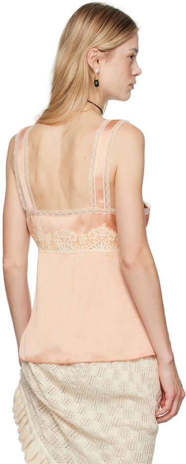 Tielko Anna Sui Lace Trim Satin Camisole Ružová | 624M23, 2