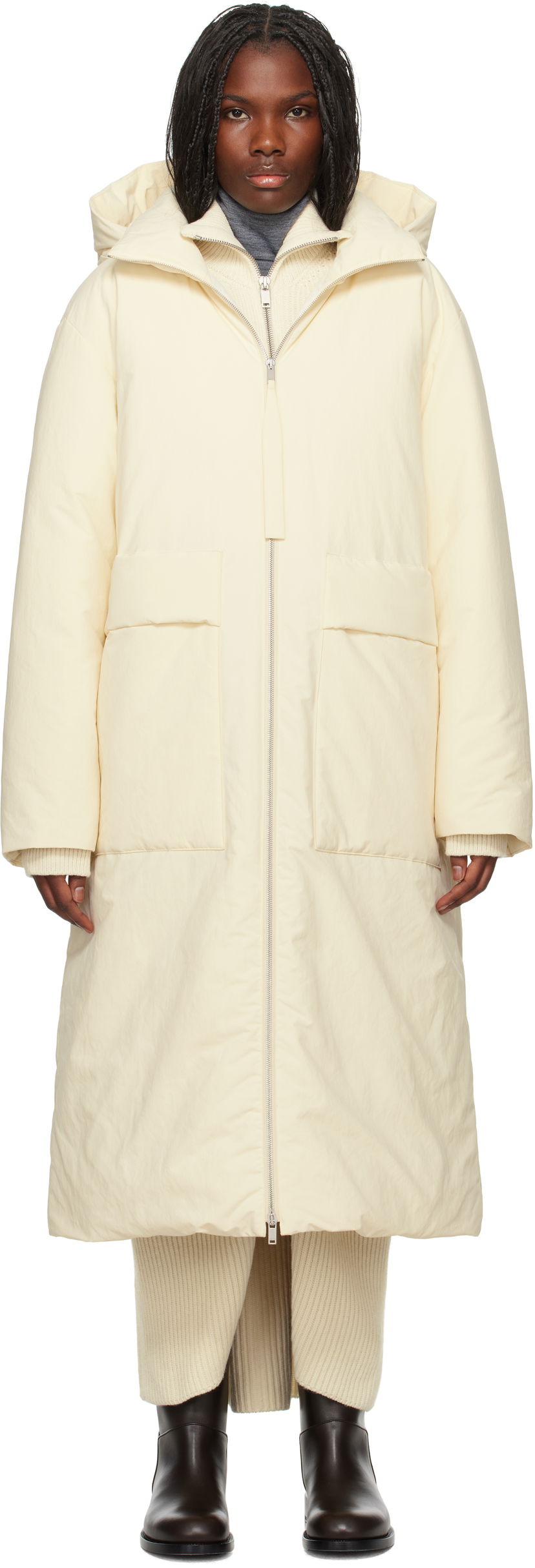 Prešívaná bunda Jil Sander Down Coat Biela | J40AF0156_J70008