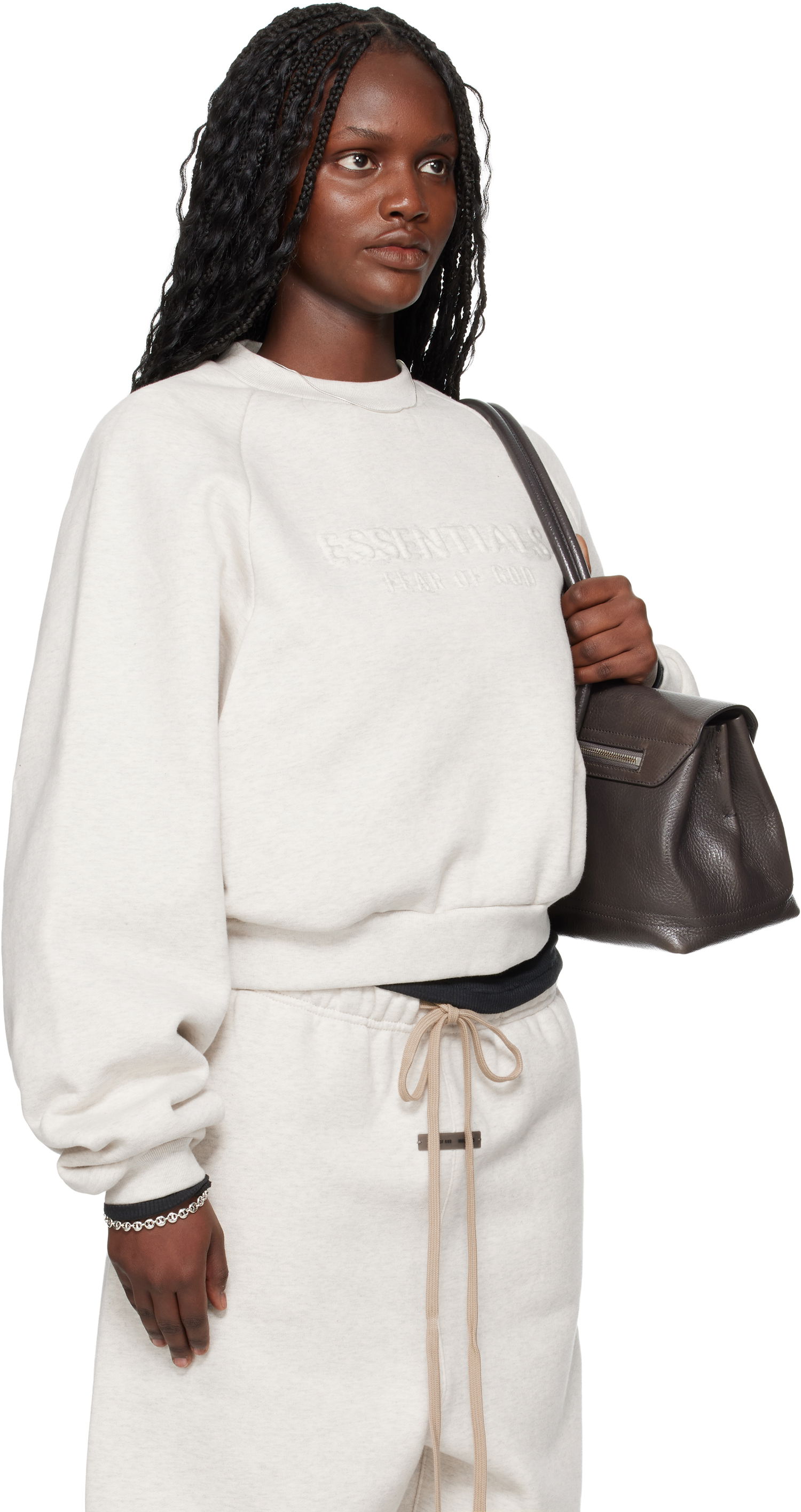 Mikina Fear of God Fear of God ESSENTIALS Holiday Embossed 90s Raglan Crewneck Sweatshirt Béžová | 192HO257832FW, 1