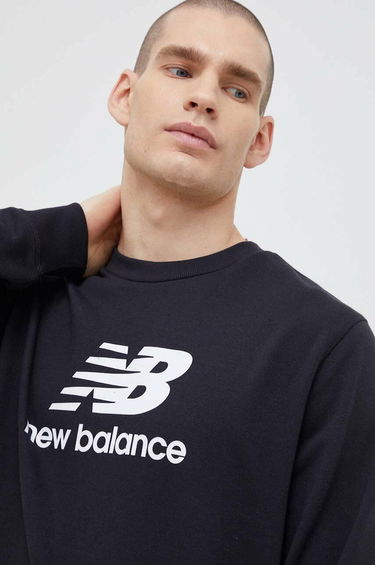 Mikina New Balance Essentials Stacked Logo French Terry Crewneck Navy | MT31538BK, 0