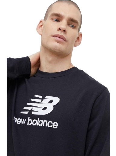 Mikina New Balance Essentials Stacked Logo French Terry Crewneck Navy | MT31538BK