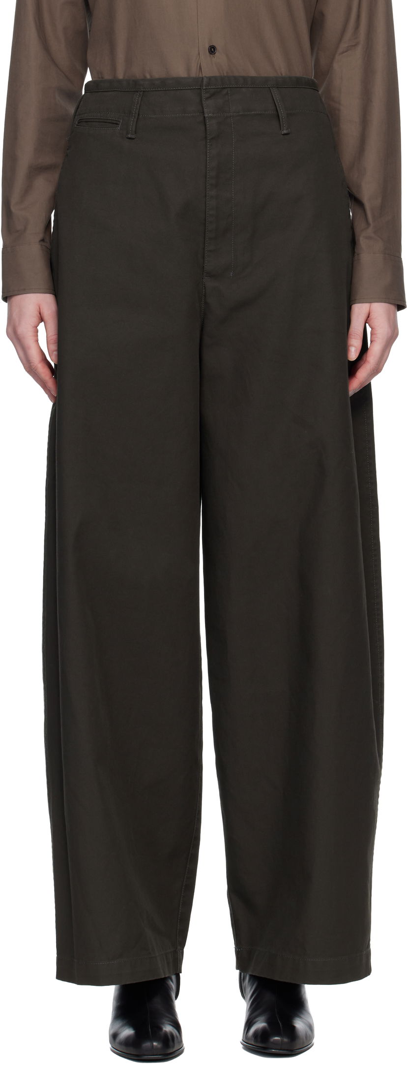 Nohavice LEMAIRE Wide-Leg Chino Trousers Hnedá | PA1218 LF1452