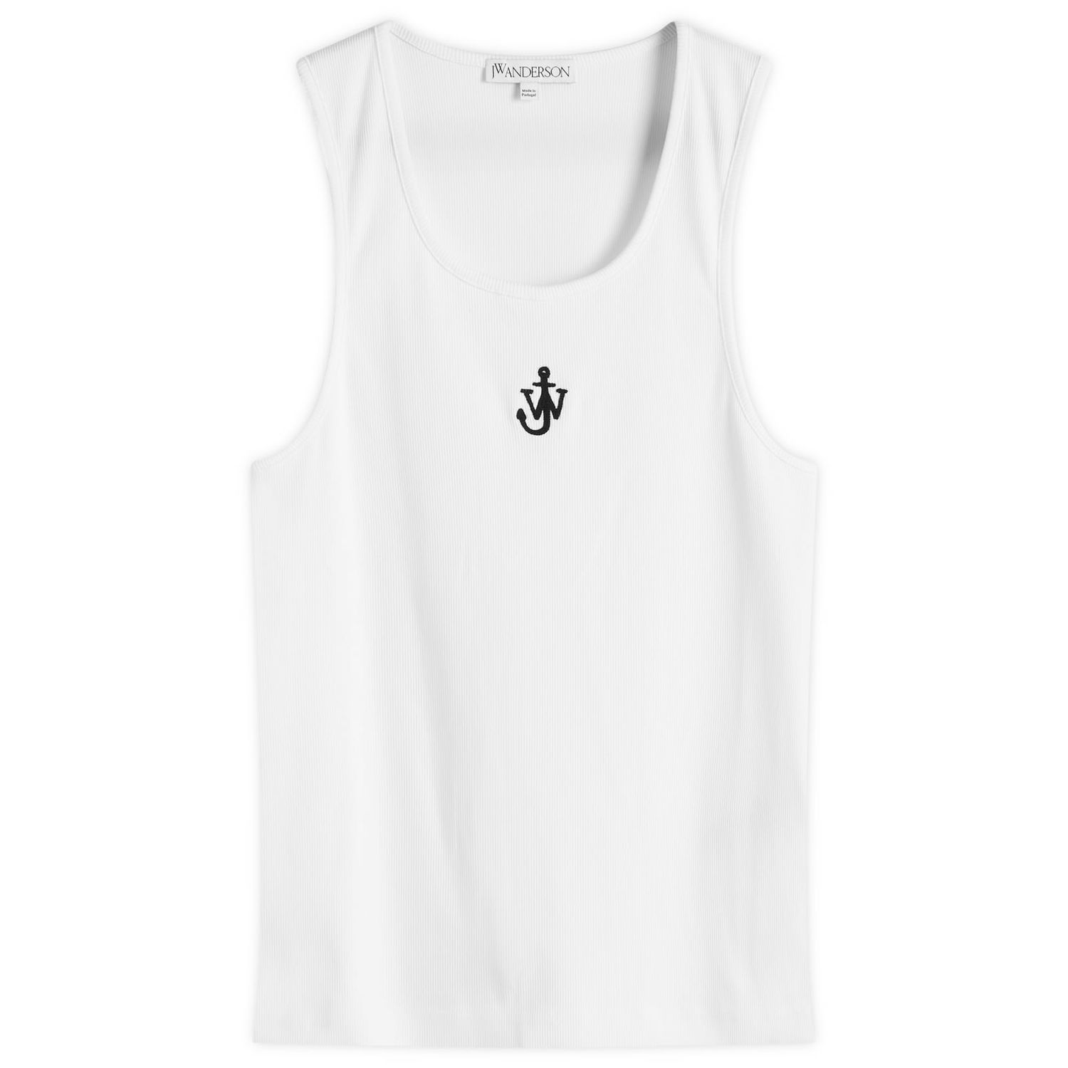 Tielko JW Anderson White Ribbed Vest With Anchor Embroidery Biela | JO0246-PG1512-001, 0
