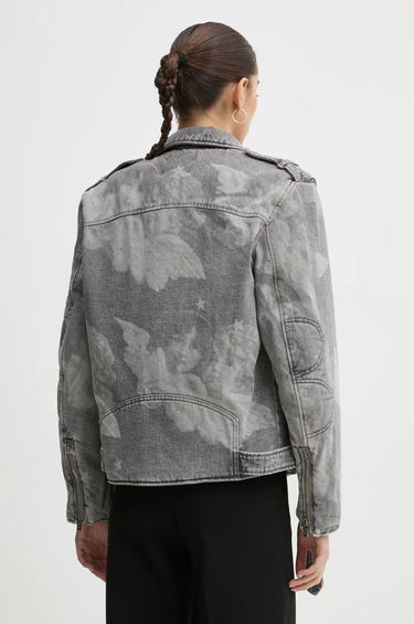 Bunda Fiorucci Fiorucci Acid Wash Denim Moto Jacket Šedá | U01FMDJA177DN03DN07, 2