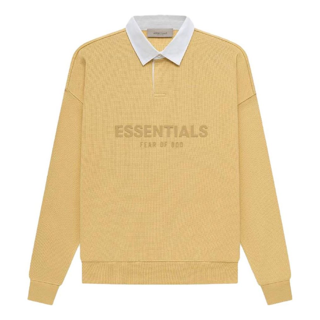 Polo tričko Fear of God Essentials Waffle Long Sleeve Polo Shirt Žltá | FOG-SS23-057, 0