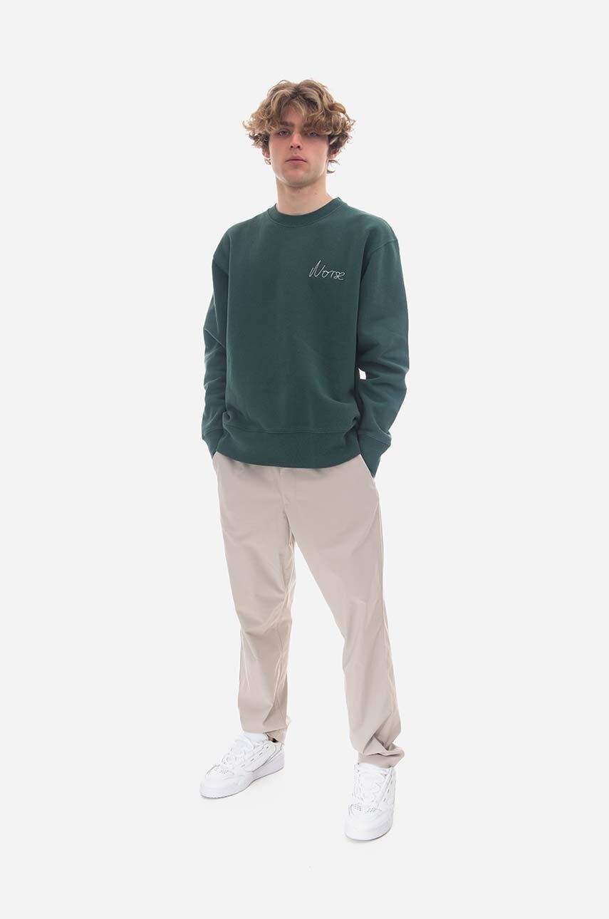 Mikina NORSE PROJECTS Arne Chain Stitch Logo Crew Sweat Zelené | N20-1347-8112, 1
