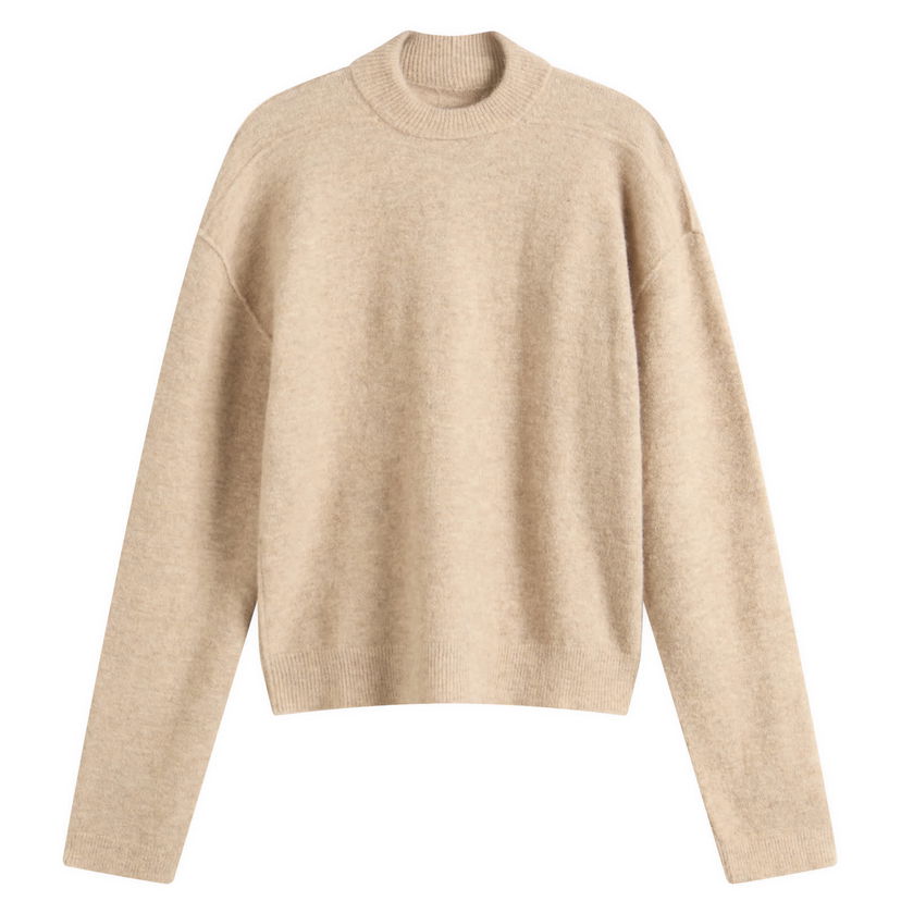 Sveter Rick Owens Rick Owens Tommy Knitted Top, Size Large Béžová | RP02E4655-KWP-44