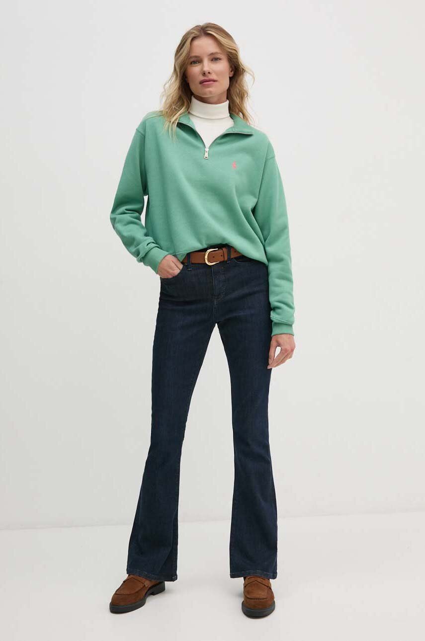 Mikina Polo by Ralph Lauren Half Zip Sweatshirt Zelené | 211851659, 1