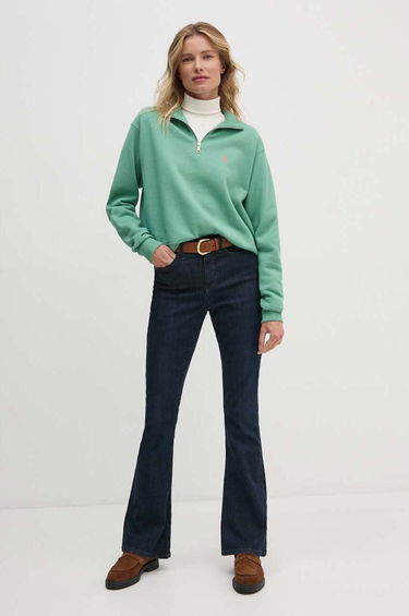 Mikina Polo by Ralph Lauren Half Zip Sweatshirt Zelené | 211851659, 1