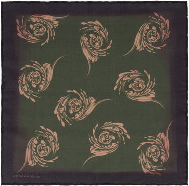 Šál Dries Van Noten Dries Van Noten Silk Pocket Square with Floral Print Modrá | 251-021301-1008, 4