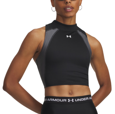 Crop Top Under Armour HeatGear Rib Mock Neck Crop Top Čierna | 6003985-001, 0