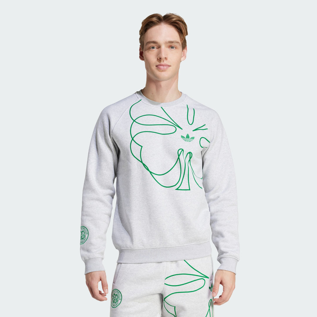 Mikina adidas Performance Celtic FC St. Patrick's Day Crewneck Sweatshirt Šedá | JF2835, 0
