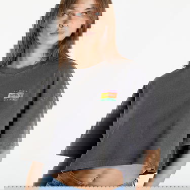 Crop Top Tommy Hilfiger Oversized Cropped Summer Flag Tee Black Šedá | DW0DW18141 BDS, 3