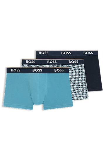 Boxerky BOSS BOSS Three-Pack of Stretch Cotton Trunks with Logo Waistband Tyrkysová | 50531701, 0