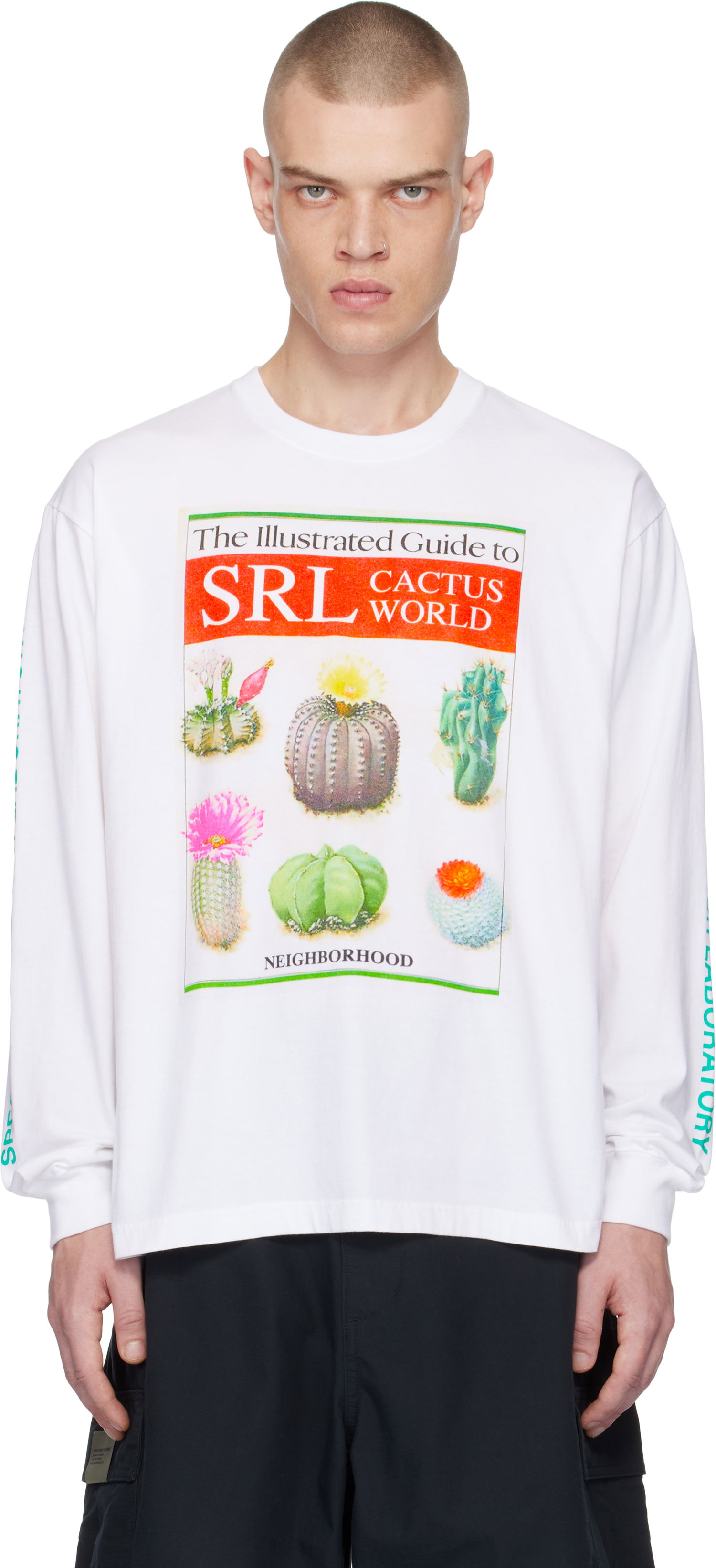 Tričko Neighborhood Cactus World Graphic Long Sleeve T-Shirt Biela | 242PCNH-LT21, 0