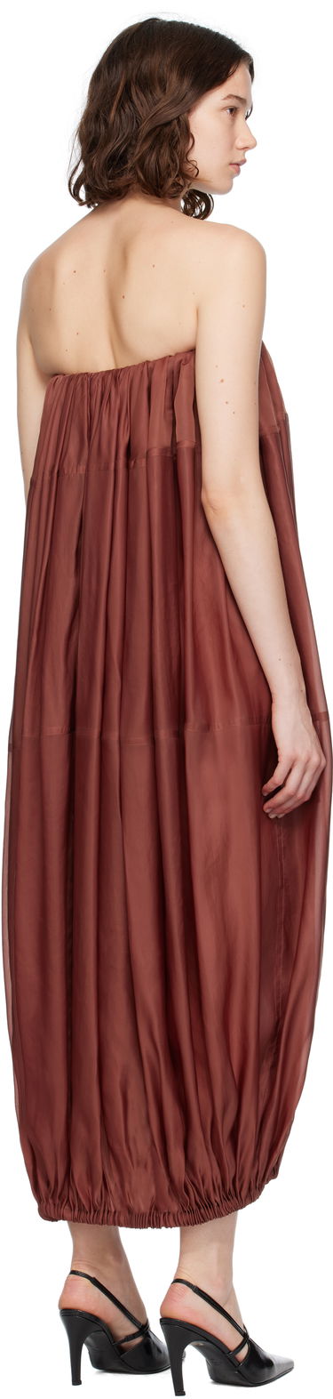 Šaty FERRAGAMO Ferragamo Voluminous Bustier Maxi Dress Hnedá | 782875, 2